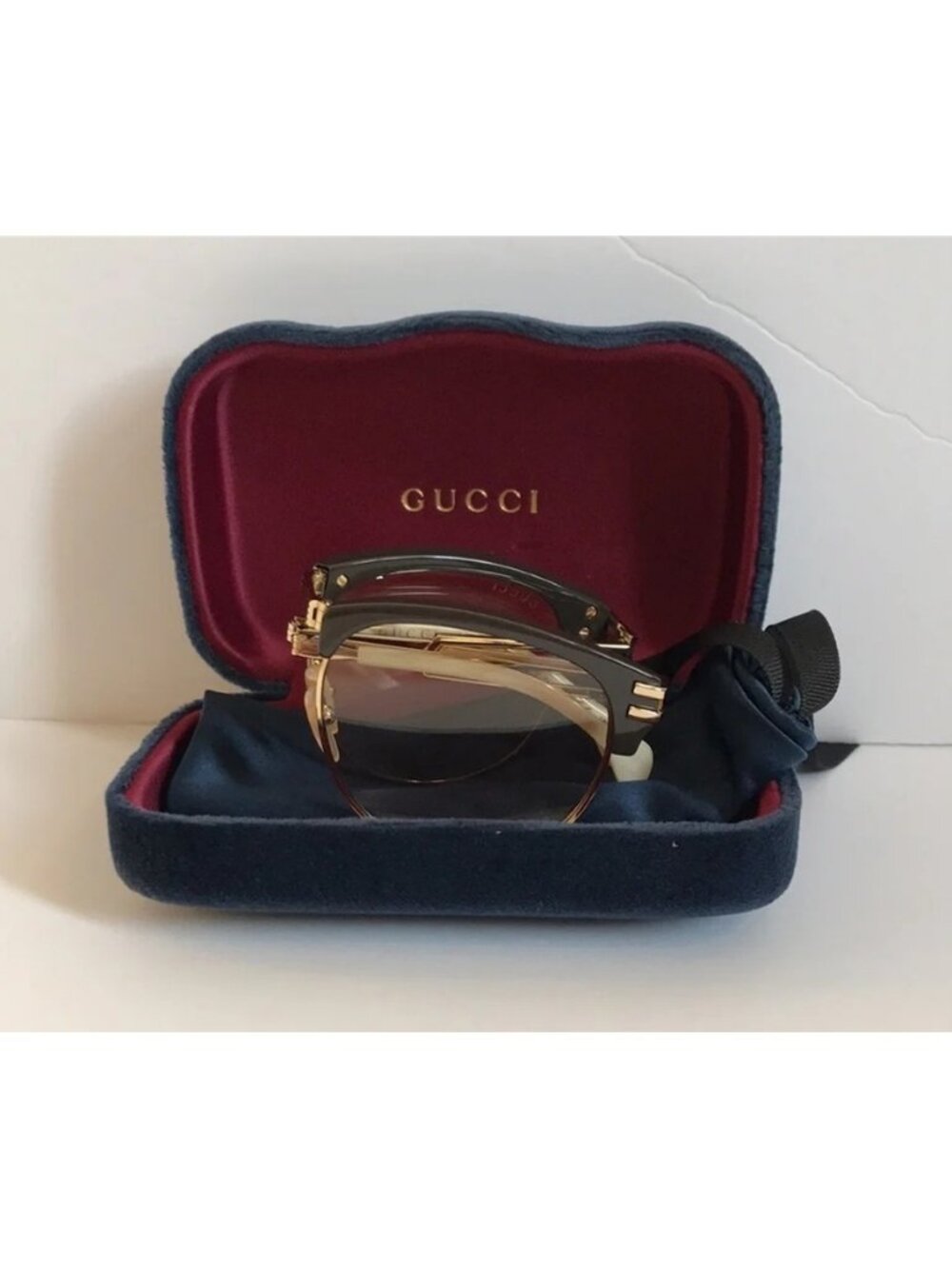 New Authentic Gucci Men's Brown and Gold  GG1107S Square Sunglasses - Picture 9 of 10